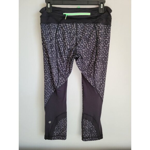 Lululemon Run Inspire Crop II Full-on Luxtreme Heathered Net Pop Black 8 - Picture 4 of 7